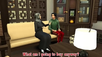 Unsatisfied Muslim mom goes to buy bikini and fuckes son in trial room