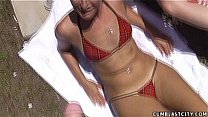cock sucking and sun bathing in bikini