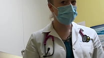 Doctor can’t stop glaring at the bulge in my pants.